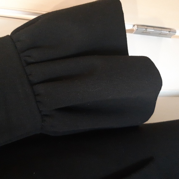 Zara Black Bell Sleeve Topper Coat Open Front Sz S - Picture 3 of 6